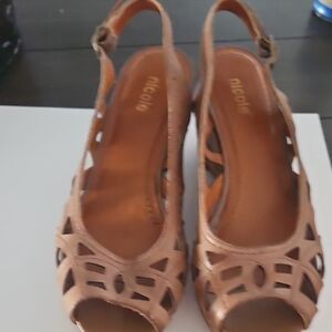 Nicole Tan Cutout Sandals